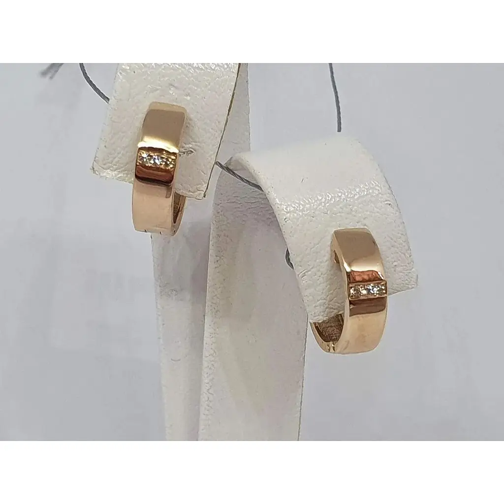 Золотые серьги Ювелирное производство А. Долина с фианитами. 120911 - фото 3