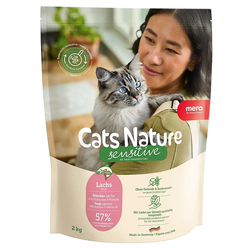 Сухий корм для котів із чутливим травленням Mera Cats Nature Sensitive Salmon (Lachs) з лососем 2 кг