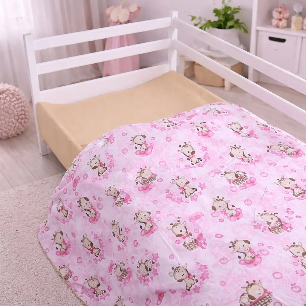 Простирадло MirSon бязь Kids Time Tiny Giraffes pink 220x240 см (2200012572887) - фото 3