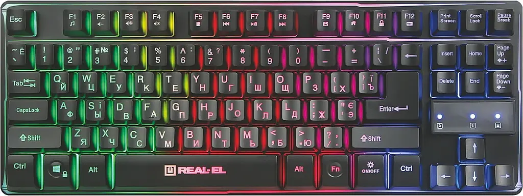 Клавіатура REAL-EL Gaming 8710 TKL Backlit USB black (EL123100030) - фото 5