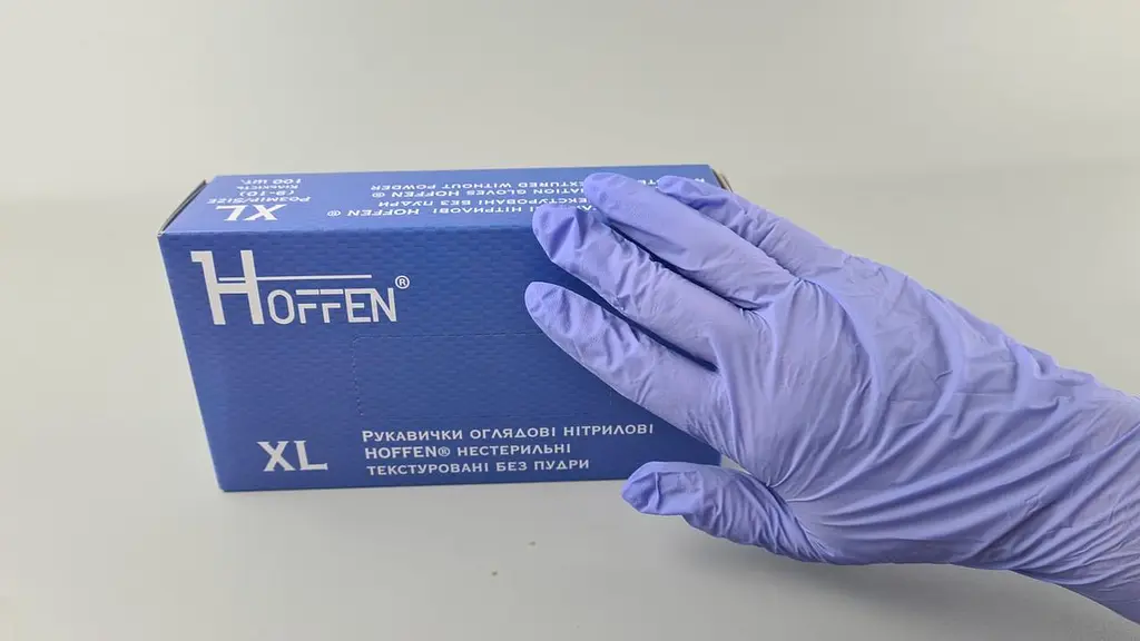 Рукавички одноразові нітрилові HOFFEN, розмір XL, 100 шт, неопудрені, для огляду, клінінгу та сервісу - фото 3