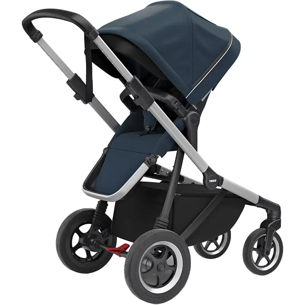 Детская коляска Thule Sleek Aluminum/Navy Blue [11000010] [107631] - фото 4