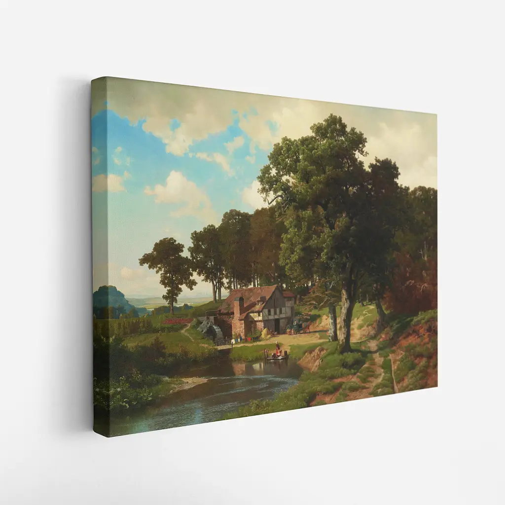 Інтер'єрна картина Сільський млин, Альберт Бірштадт, Albert Bierstadt, Rustic Mill, репродукція картини, 45×60 см (id7362) - фото 2