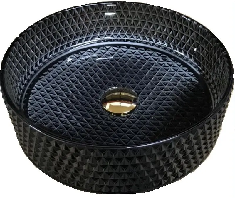 Умивальник Rea Cristal 35,5x35,5 black (REA-U9671), Структурна - фото 8