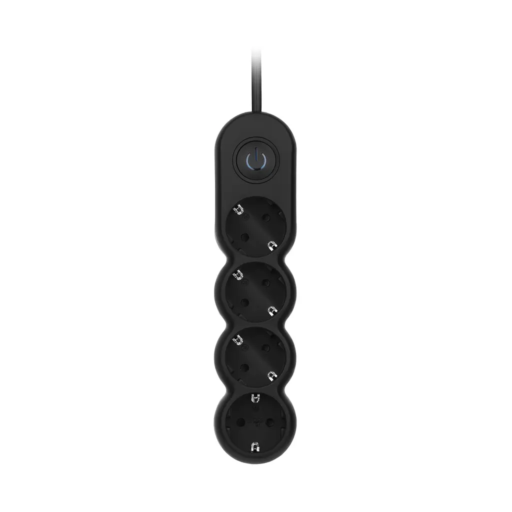 Подовжувач мережевий 4 розетки 3 метри 2E Plus Power Extension 4 Type F 3m 10A Black - фото 2