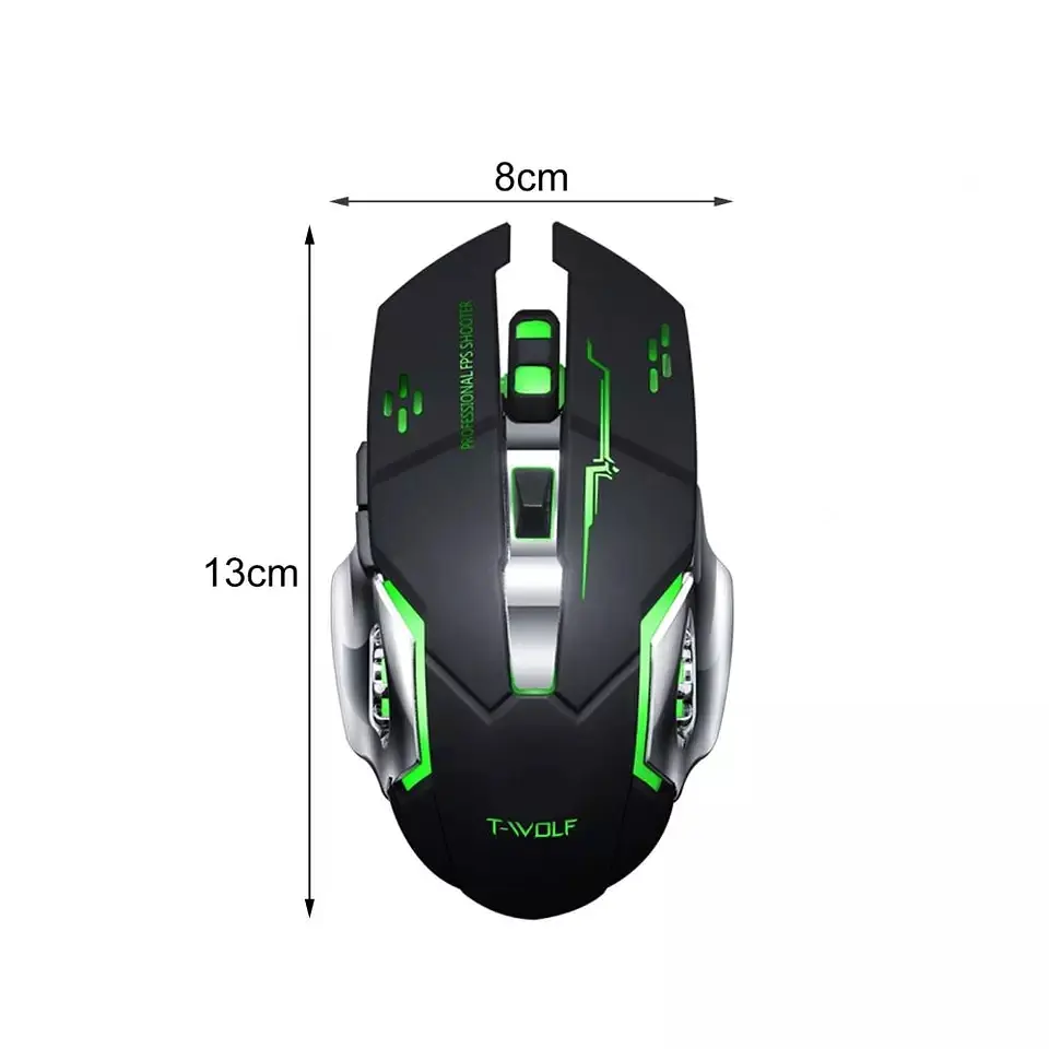 Миша бездротова ігрова з підсвічуванням T-Wolf Q13 Black 2,4G+Bluetooth - фото 3