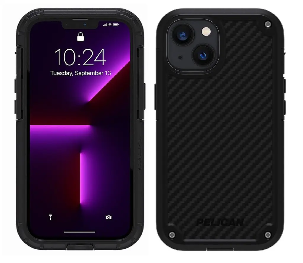 Протиударний чохол для iPhone 13/14 Pelican Shield Kevlar Black аналог OtterBox Defender з кліпсою - фото 5