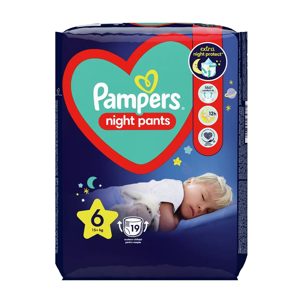 Підгузки трусики нічні Night Pants Розмір 6 (15+ Pampers (8006540234761) - фото 3