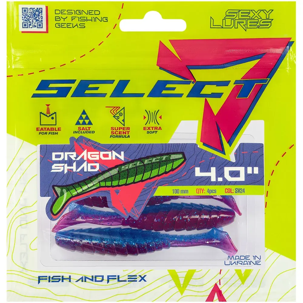 Силікон Select Dragon Shad 4" SV24 (4 шт/уп) - фото 2