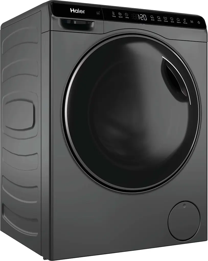 Haier Пральна машина фронтальна, 5кг, 1200, A, 42.3см, дисплей, інвертор, люк чорний, Wi-Fi, висота 70см, сріблястий - фото 6