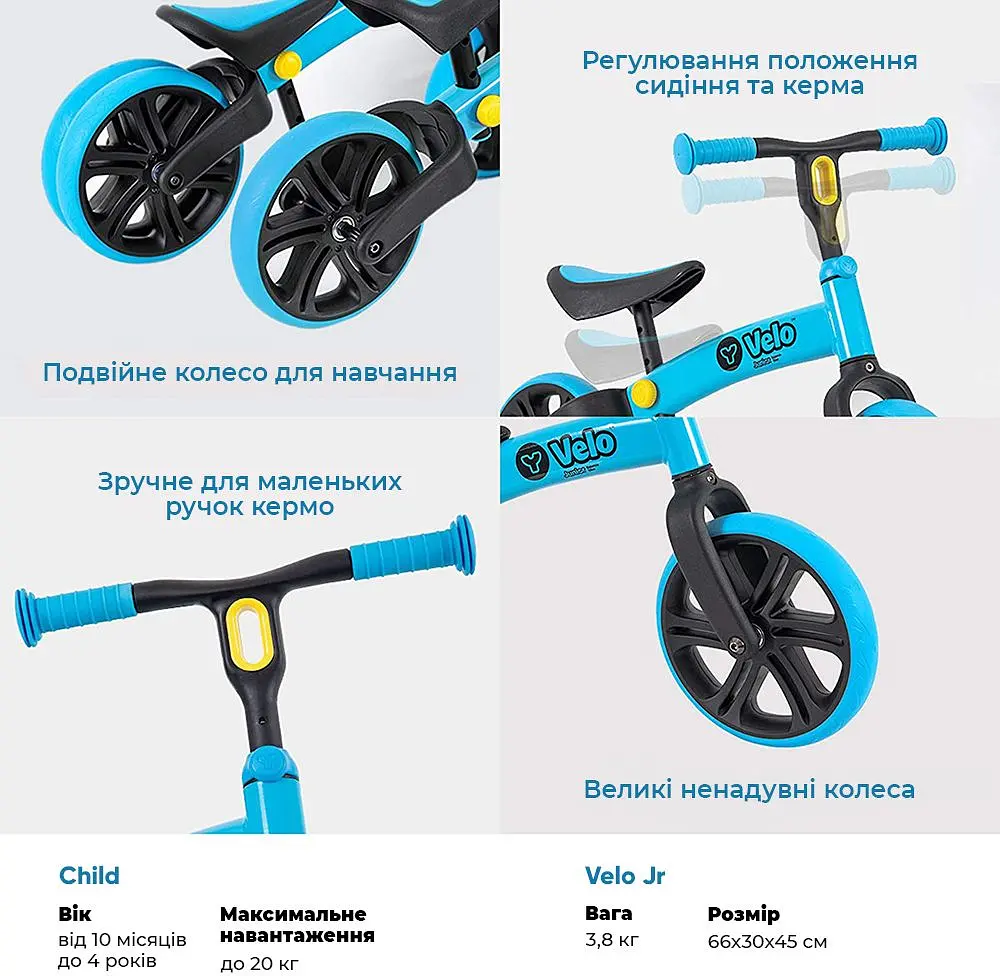 Биговел YVolution Yvelo Junior синий - фото 5