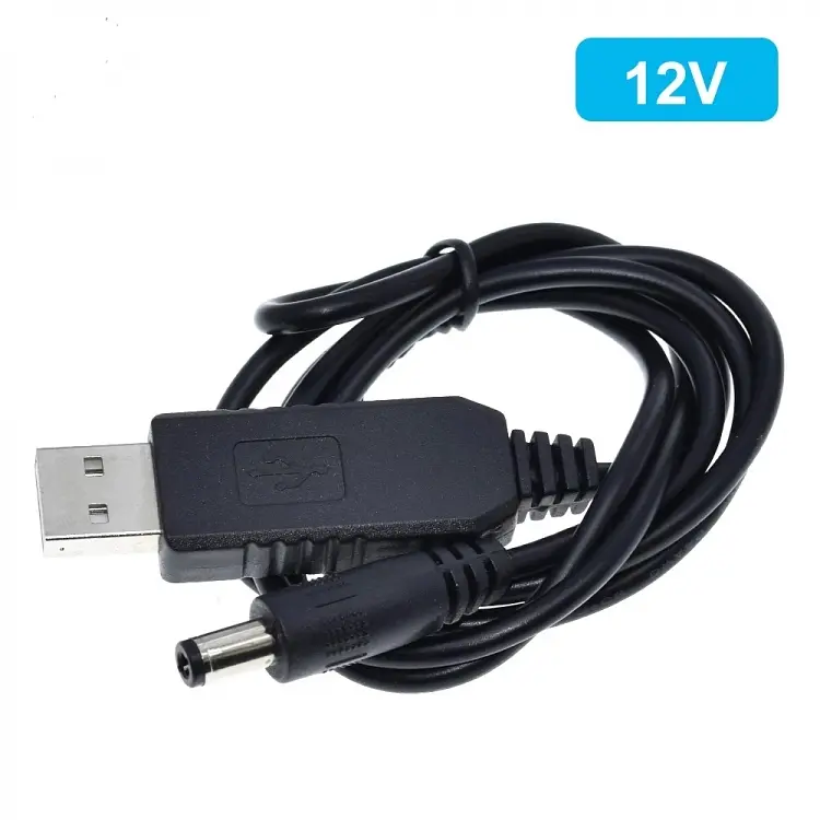 Кабель для живлення роутера від Power Bank No Brand USB DC 12V 1 м Чорний (hub_8i5njv) - фото 2