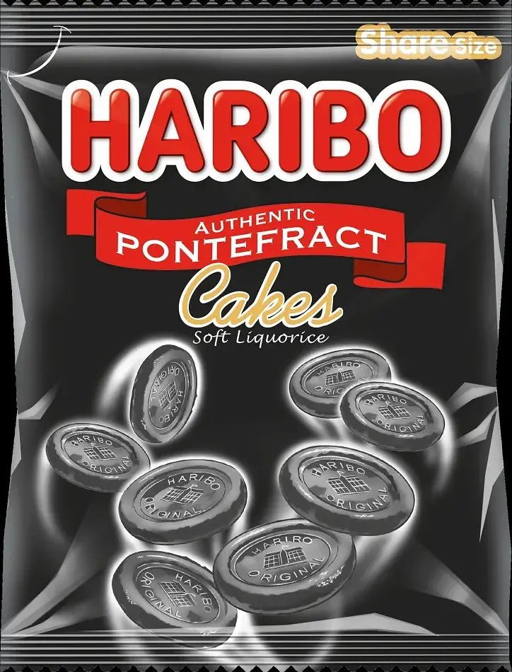 Желейки Haribo лакриця Liquorice Pontefract Cakes 160g