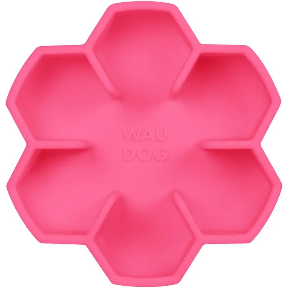 Миска собак та котів Waudog Silicone для повільного харчування 450 мл рожева - фото 2