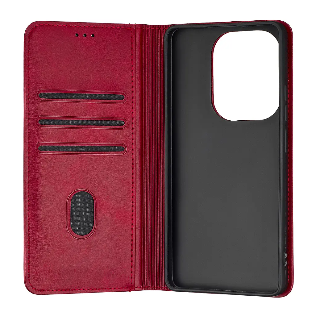 Чохол-книжка Premium Xiaomi Redmi Note 13 Pro 4G/Poco M6 Pro 4G Dark Red - фото 2