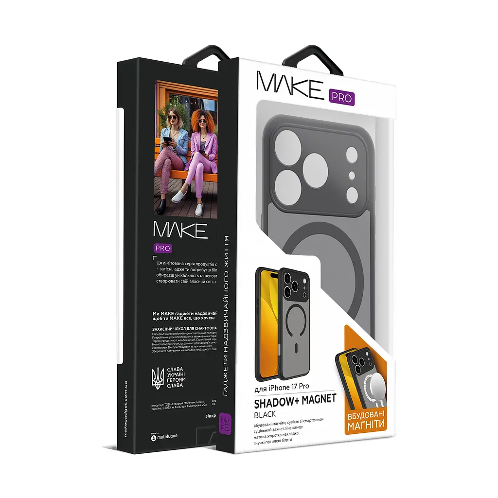 Чохол MAKE Apple iPhone 17 Pro Shadow+ Magnet Black - фото 2