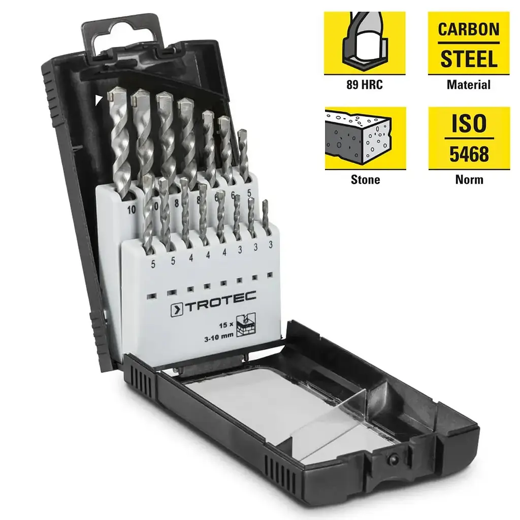 Набор сверл по бетону Trotec 15 pieces Stone Drill Set профессиональный - фото 5