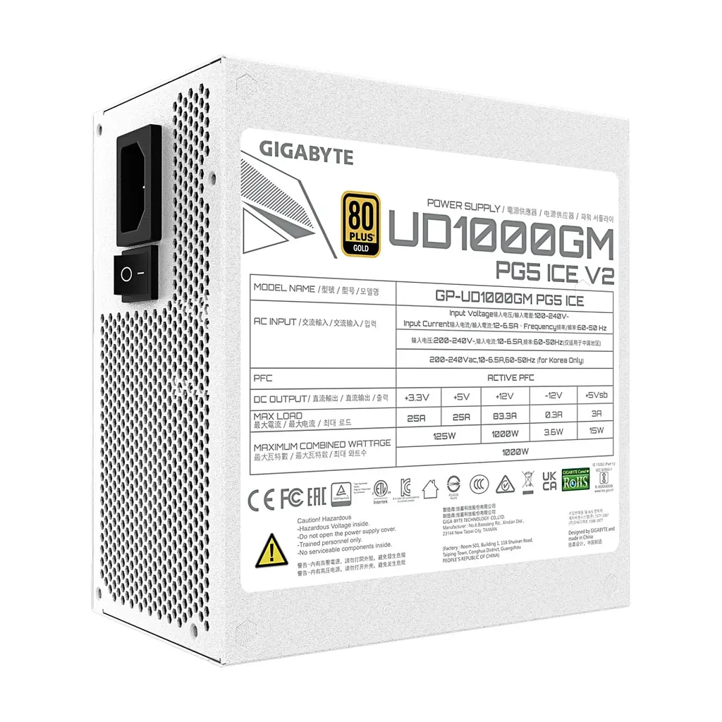 Блок живлення GIGABYTE 1000W (GP-UD1000GM PG5 ICE) - фото 5