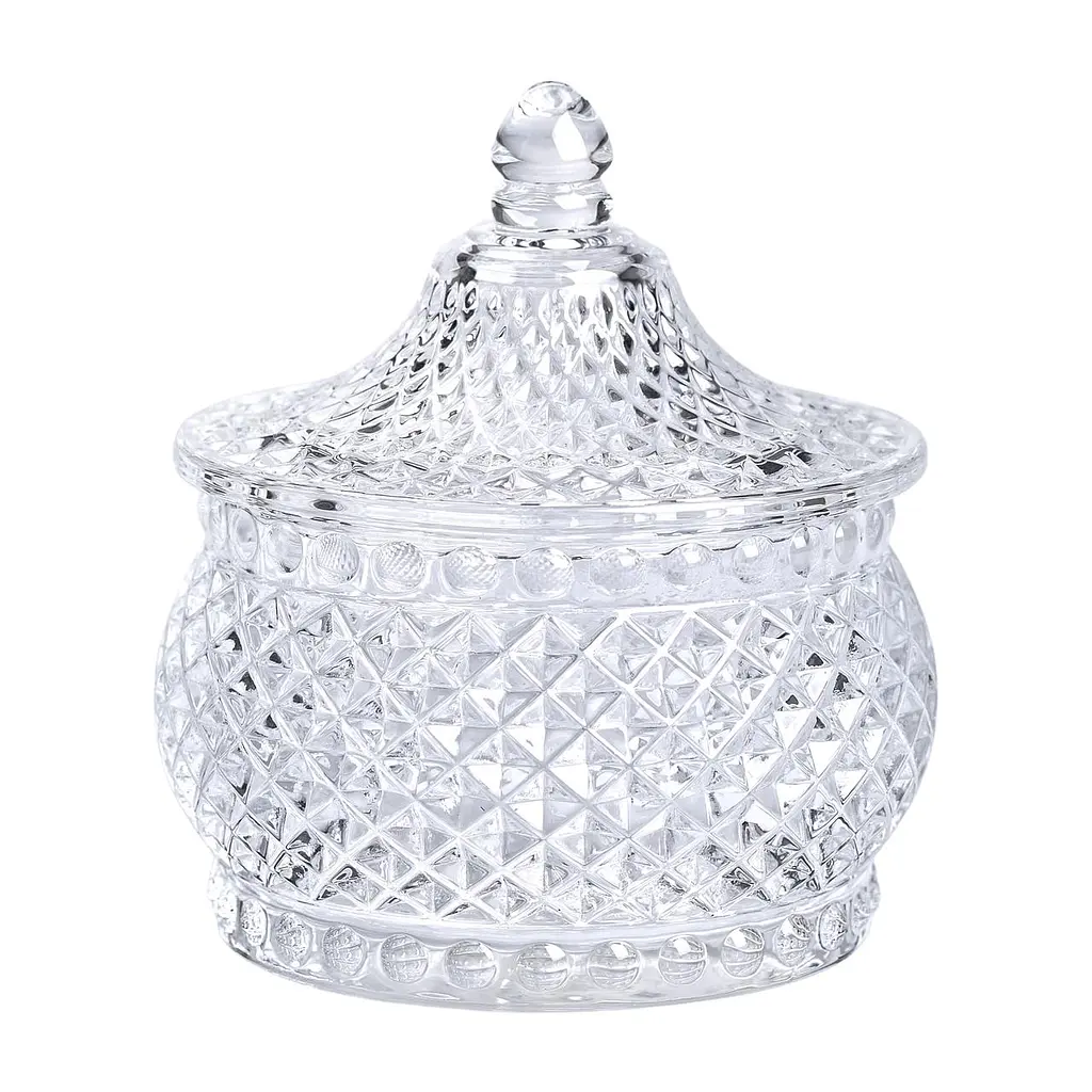 Цукорниця скляна Glass Jay з кришкою в східному стилі, diamonds Yiwu HP-YH-4 - фото 2
