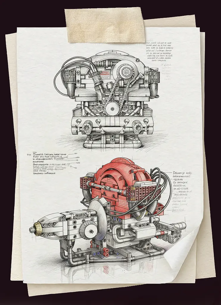 Конструктор двигателя Volkswagen Beetle Boxer конструктор двигателя внутреннего сгорания STEM мотор для детей и взрослых, 868 деталей - фото 8