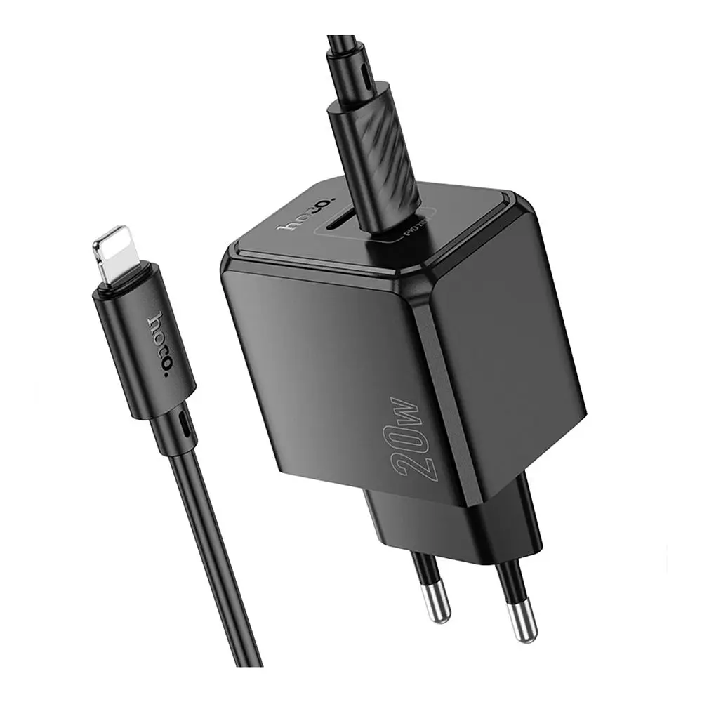Мережевий зарядний пристрій Hoco CS16A Dual port Type-C/Lightning PD/QC 20W PPS Type-C to Lightning 1м Black (35777_3605182) - фото 5