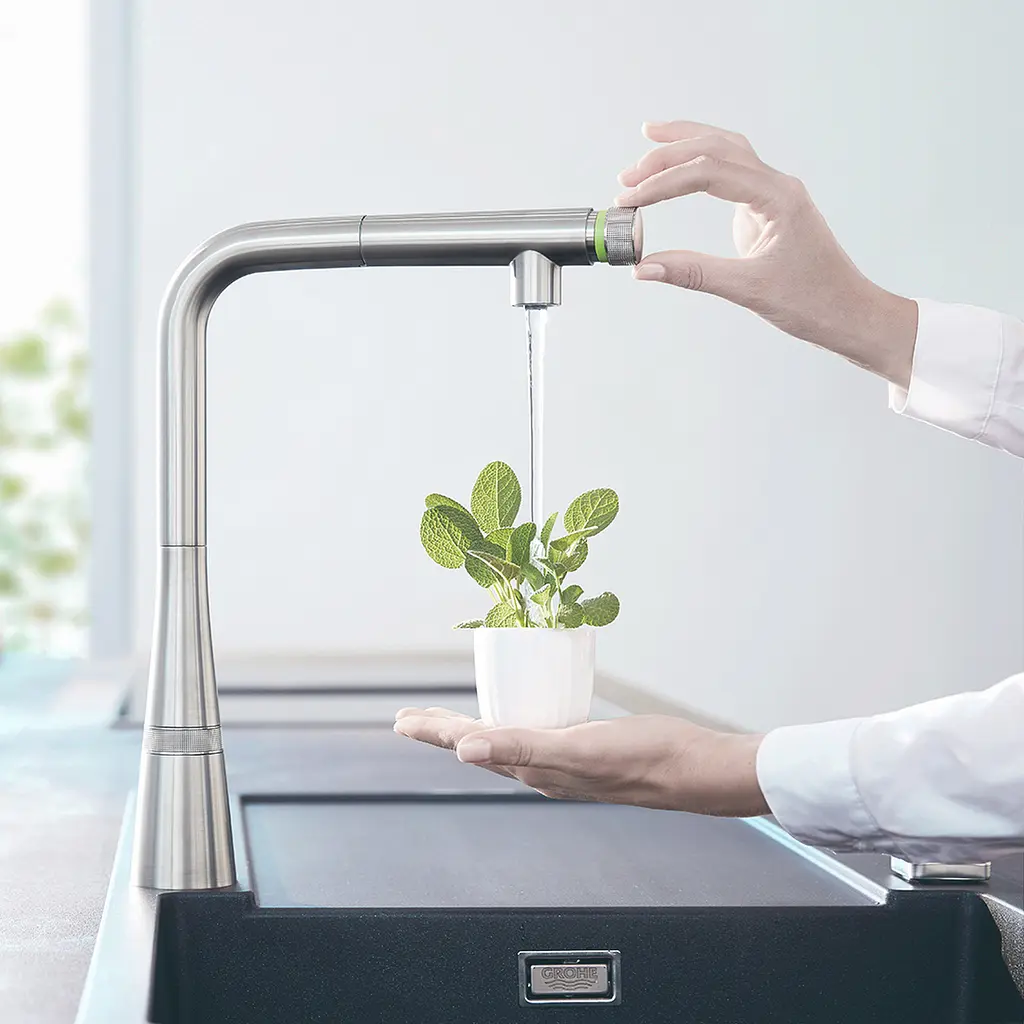 Змішувач для кухні з висувним виливом Grohe Zedra SmartControl 31593DC2, Хром - фото 7