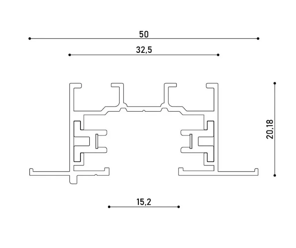 Трек однофазный врезной Kloodi KDTR-RL230 3 BK 3м черный - фото 5