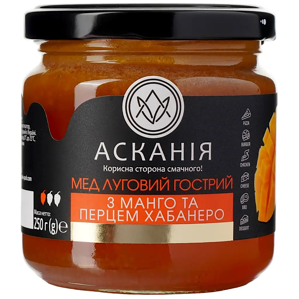 Мед Луговий гострий з манго та перцем хабанеро Асканія 250 г  - фото 2