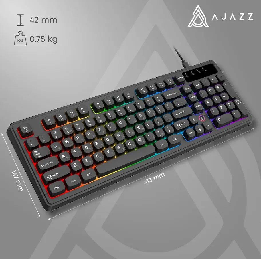 Клавиатура проводная игровая Ajazz AF-B-98 USB Black - фото 11