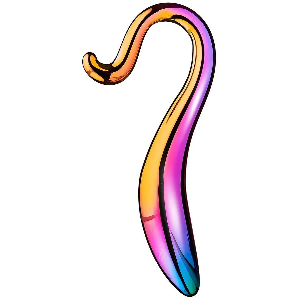 Фалоімітатор Glamour Glass Elegant Curved 18 см мульті - фото 1