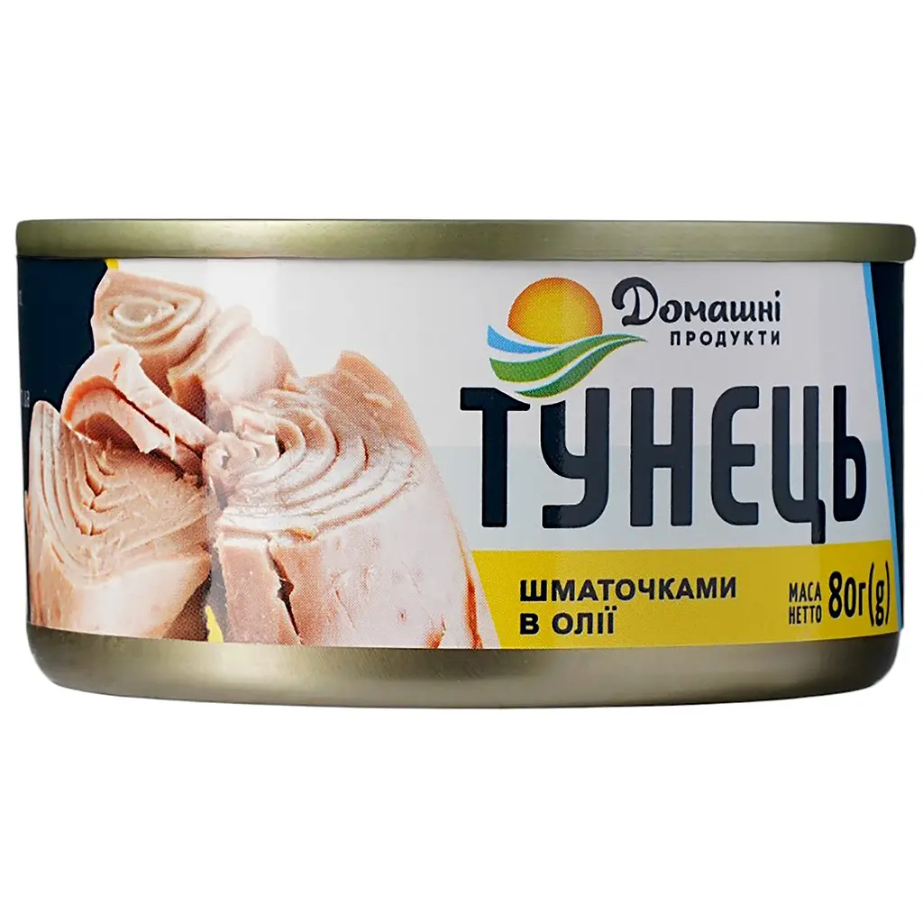 Тунець Домашні продукти шматочками в олії 80 г - фото 2