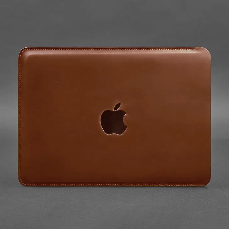 Шкіряний чохол BlankNote для MacBook 14 дюйм Світло-коричневий Crazy Horse - фото 5
