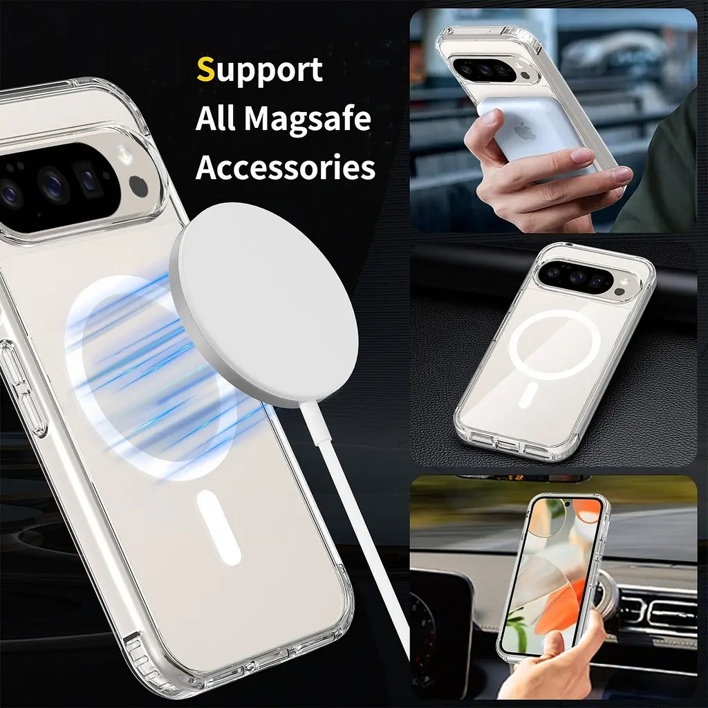 Прозорий протиударний чохол для Google Pixel 9 Pro XL Ultra Hybrid MagSafe Прозорий - фото 8
