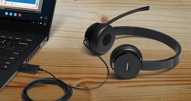 Гарнитура Lenovo ПК стерео On-ear 100 USB 1.8 м черный (4XD0X88524) - фото 2