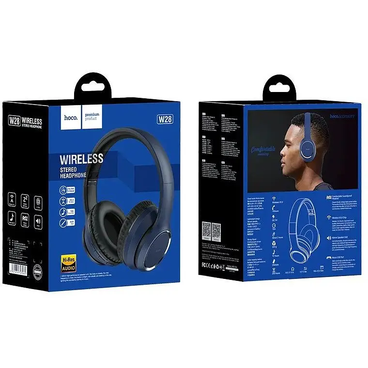 Наушники Bluetooth Hoco Journey Hi-Res W28 черные - фото 6