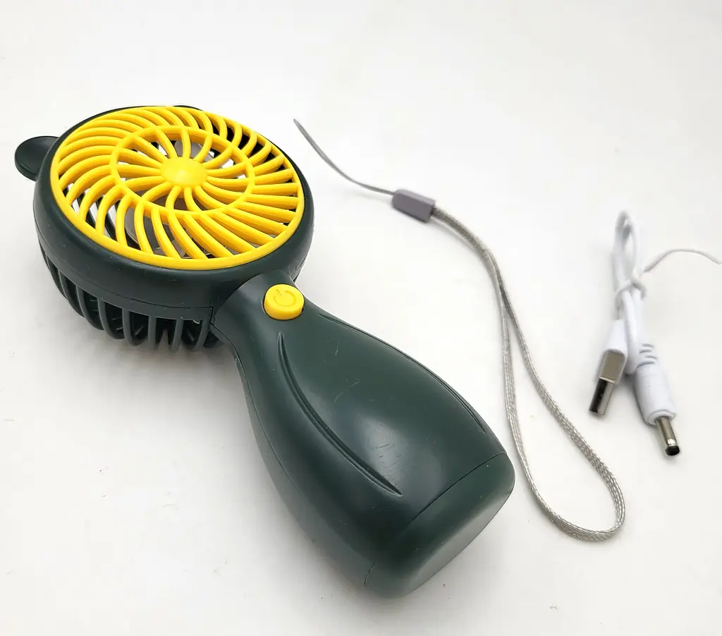 Вентилятор акумуляторний міні з ручкою USB діаметр 6см висота 13см Handy Mini Fan JX-998 зелений - фото 3