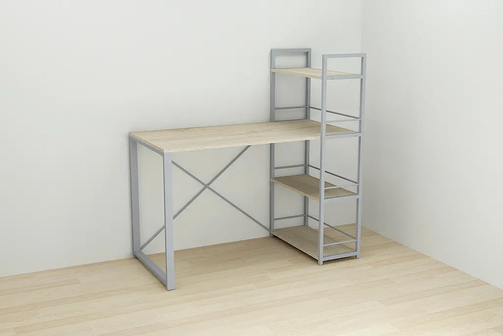 Письмовий стіл Ferrum-decor Серії Конект з етажеркою 75x120x60 сірий ДСП Дуб Сонома 16мм (FRD-104233) - фото 4