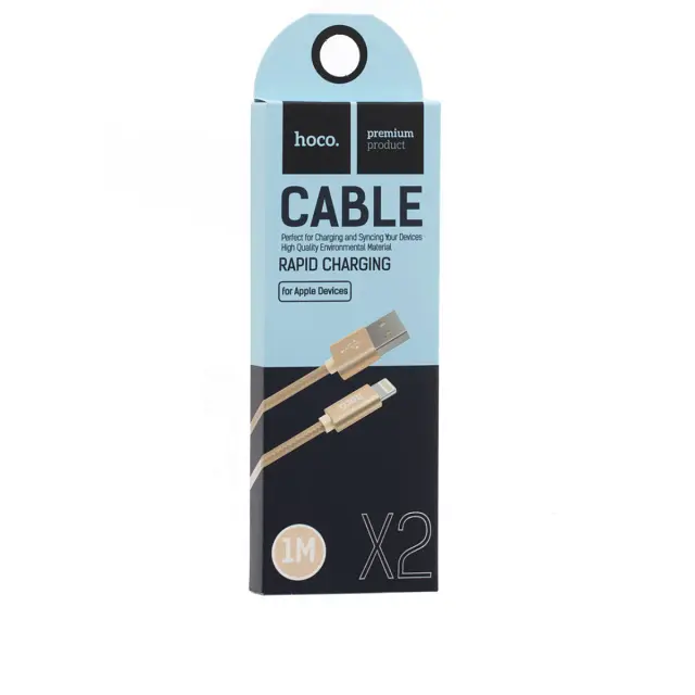 Кабель Hoco X2 Pisces Cable USB to Lightning 2A 1m Gold - фото 2