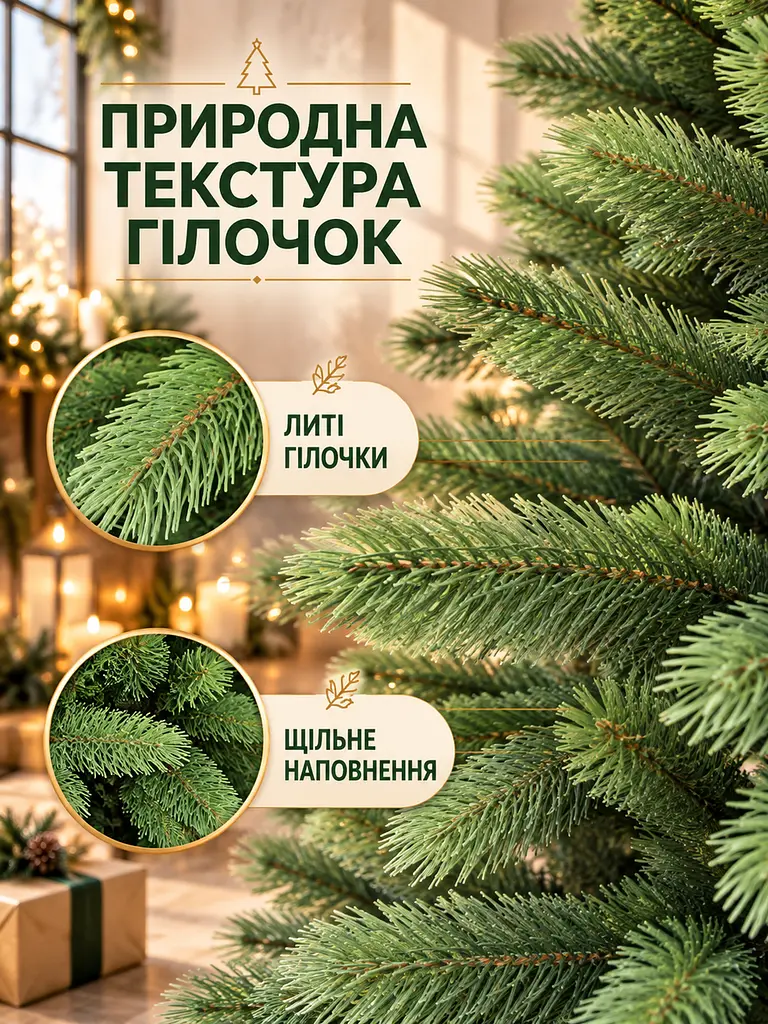 Лита штучна ялинка YaLINKA BZ15 Верховина 150 см на металевій підставці, зелена (49676426) - фото 4