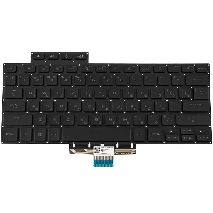 Клавіатура для ноутбука ASUS (GA503 series) rus, black, без фрейма, підсвітка клавіш (ОРИГІНАЛ) - фото 2