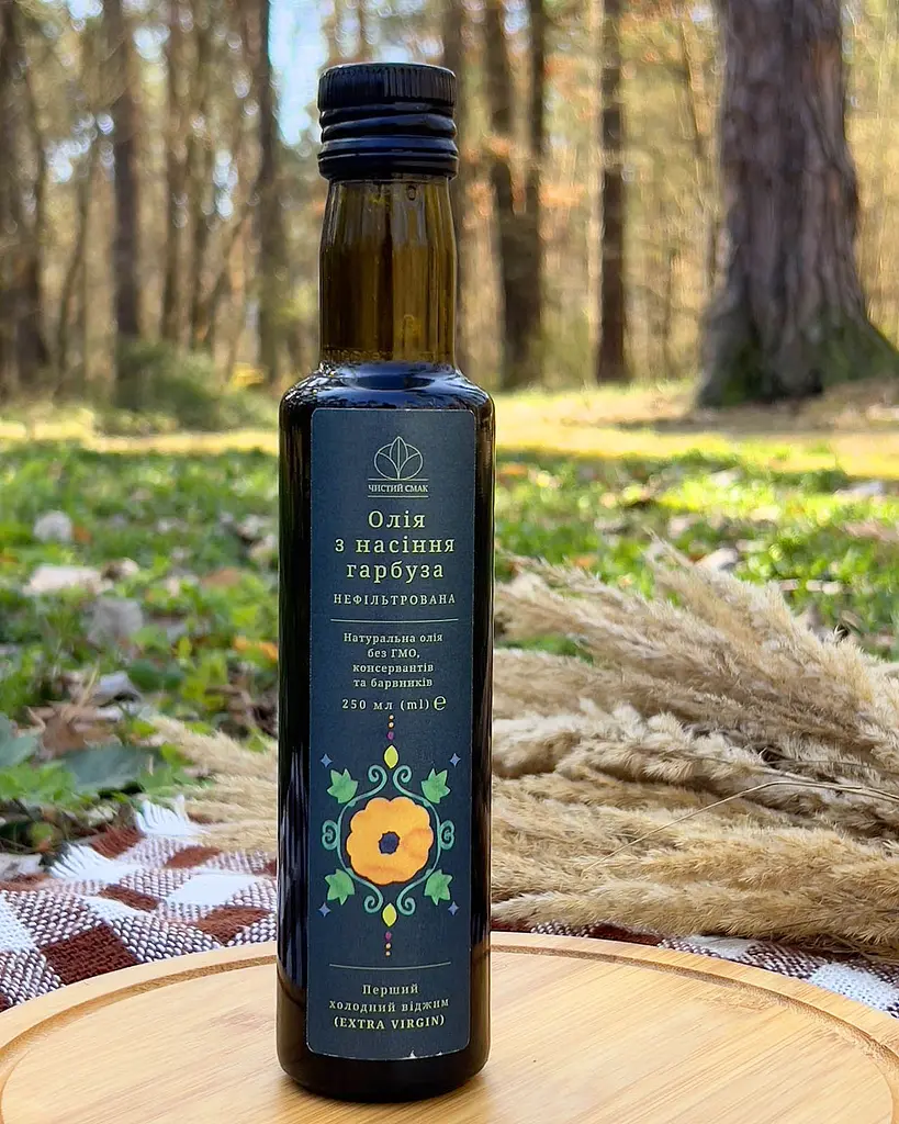 Олія холодного віджиму (Extra Virgin) з насіння гарбуза Чистий Смак 250 мл - фото 5