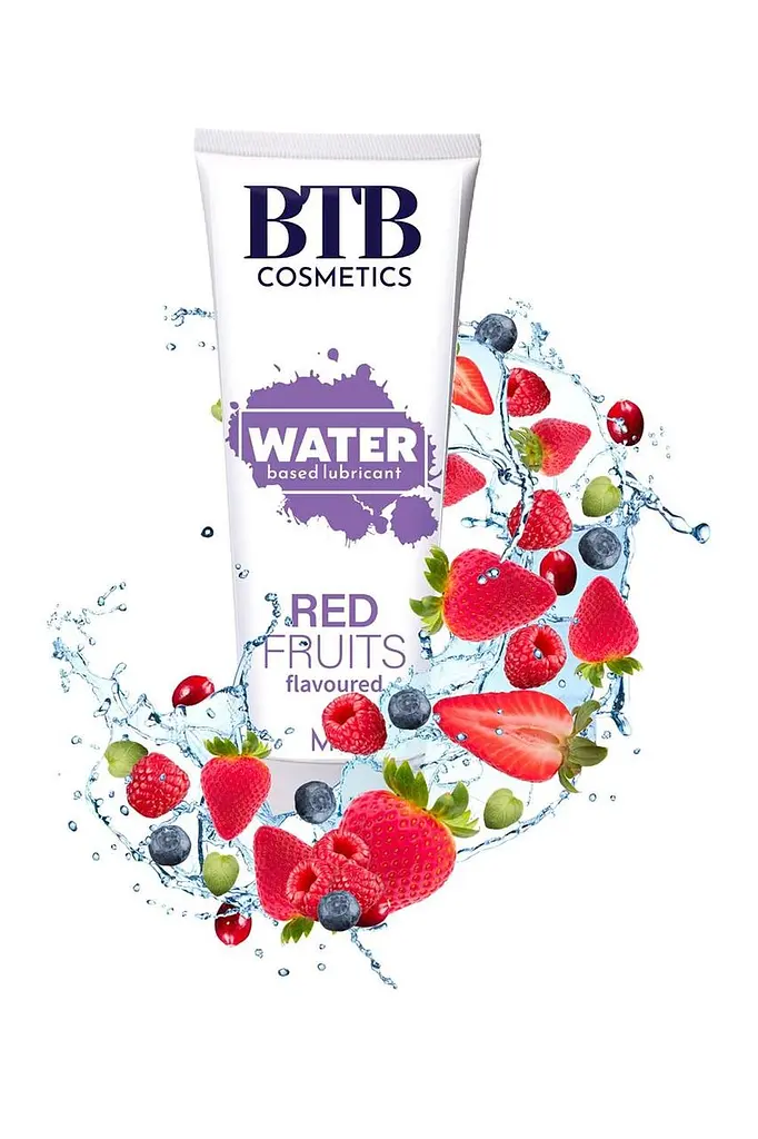 Змазка на водній основі BTB Flavored Red Fruits з ароматом червоних фруктів (100 мл) - фото 4