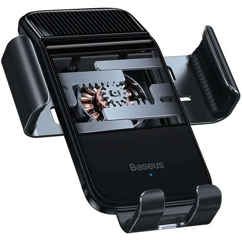 Автотримач із бездротовою зарядкою Baseus Smart Solar Power Wireless Cycling Electric Holder Black (SUZG010001) [85330] - фото 2