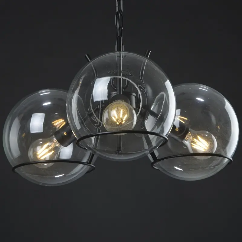 Люстра Brille подвесная лофт для кухни E27 60W BK (BL-389S/3) - фото 3