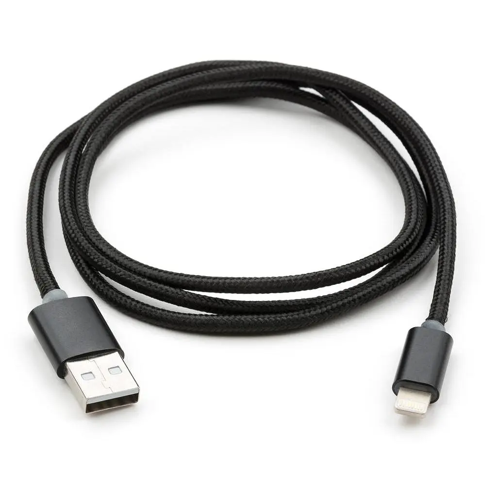 Дата кабель USB 2.0 AM to Lightning 1m LED black Vinga (VCPDCLLED1BK) - фото 2