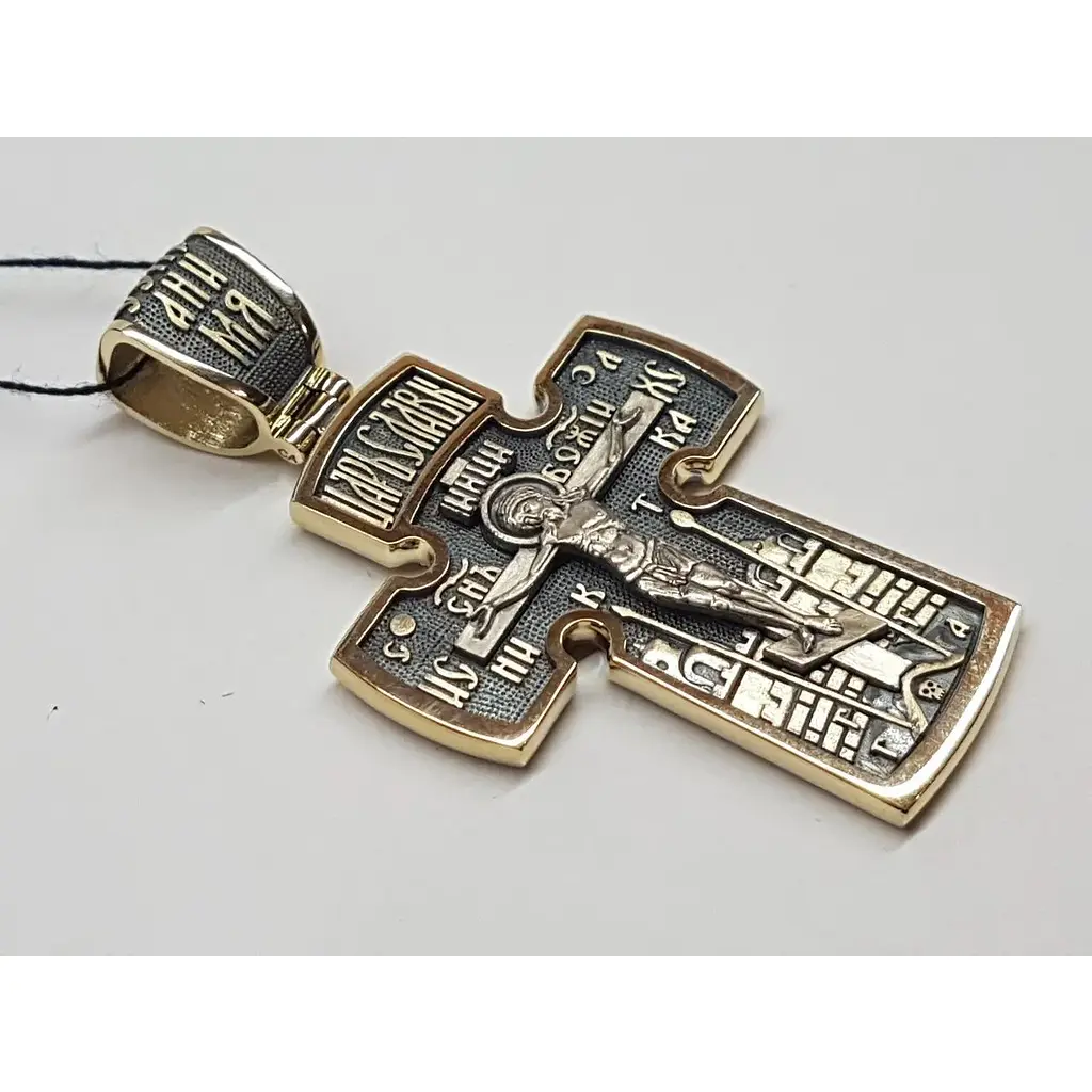 Золотий хрестик Харківська ювелірна фабрика. Архангел Михайло. 11552-ЧЕВРО - фото 5