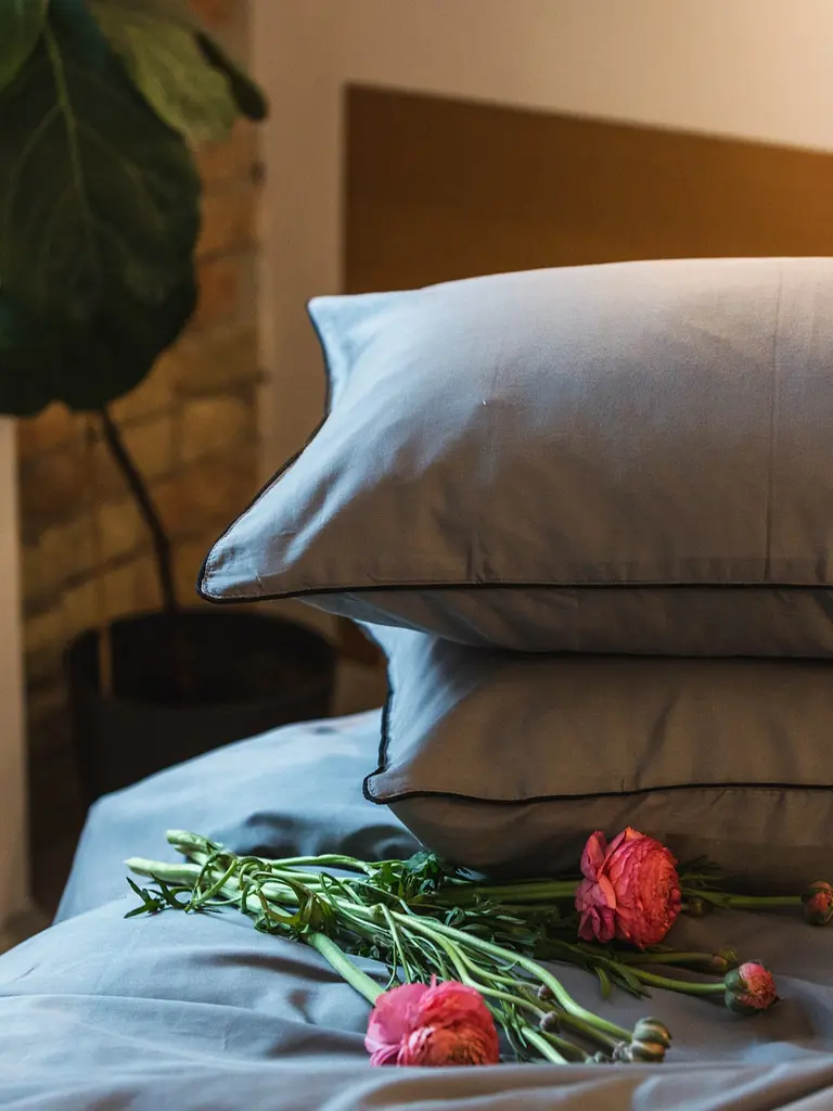 Комплект постільної білизни Ecotton Двоспальний з кантом Natural Grey в чохлі для зберігання сірого кольору (25594) - фото 2