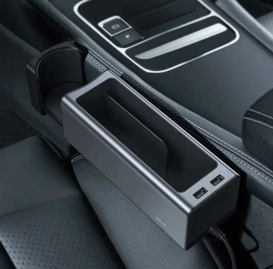 Автомобильный органайзер Baseus Deluxe Metal Armrest Console Organized CRCWH-A01 2 USB 5V/2A Черный - фото 6