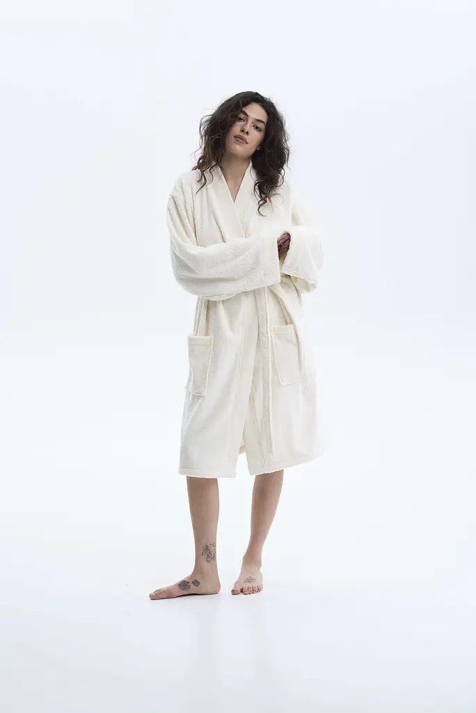 Халат-кимоно Lotus Home - Vera кремовый S/M - фото 2