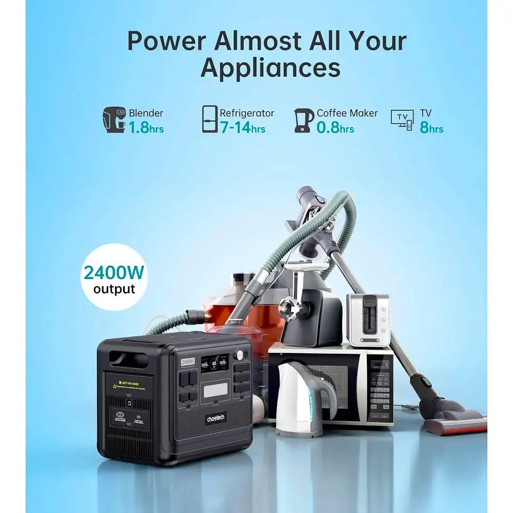 Зарядная станция Choetech BS008 / 2400 Вт / 2048 Вт/ч / LiFePO4 (BS008-BQB) - фото 13